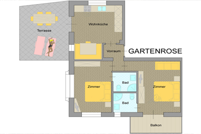 Wohnung Gartenrose - Grundriss